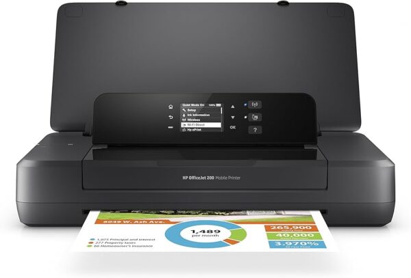 Refurbished Portable Printer with Wireless & Mobile Printing, Works with Alexa color black.